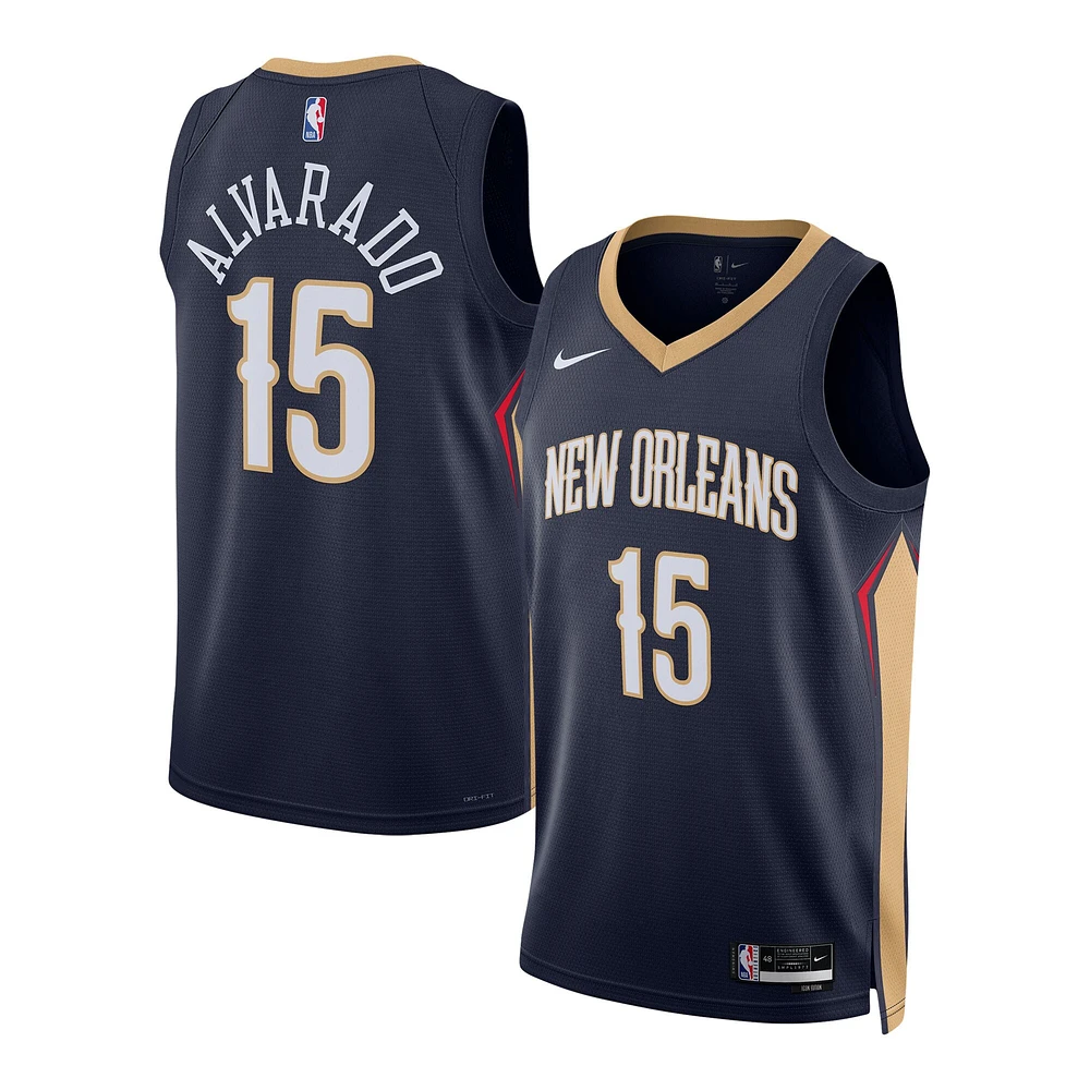 Maillot unisexe Nike Jose Alvarado bleu marine New Orleans Pelicans Swingman - Icon Edition