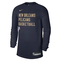 T-shirt à manches longues unisexe Nike New Orleans Pelicans 2023/24 Legend On-Court Practice bleu marine