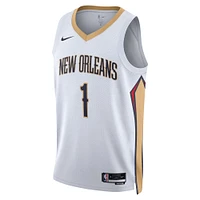 Maillot New Orleans Pelicans Swingman Nike Zion Williamson Unisexe Blanc - Édition Association