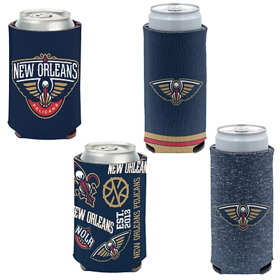 WinCraft New Orleans Pelicans 4-Pack 12oz. Can & Slim Can Cooler Set