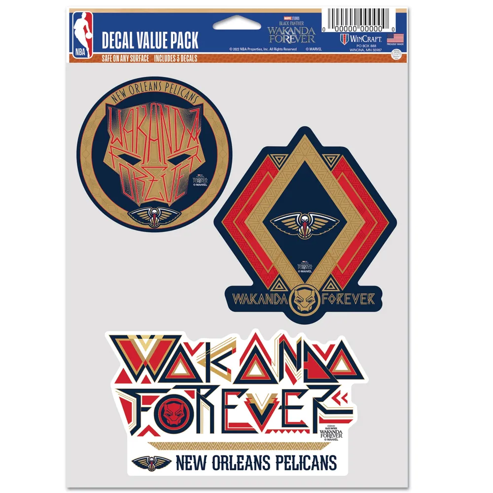 WinCraft New Orleans Pelicans Three-Pack Black Panther 2 Fan Decal Set