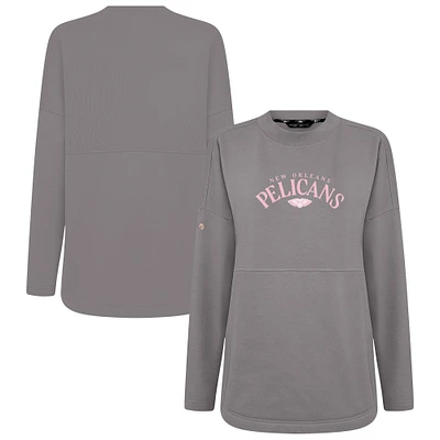 Women's Levelwear  Gray New Orleans Pelicans Mother's Day Beaudry Arched Pullover Sweatshirt