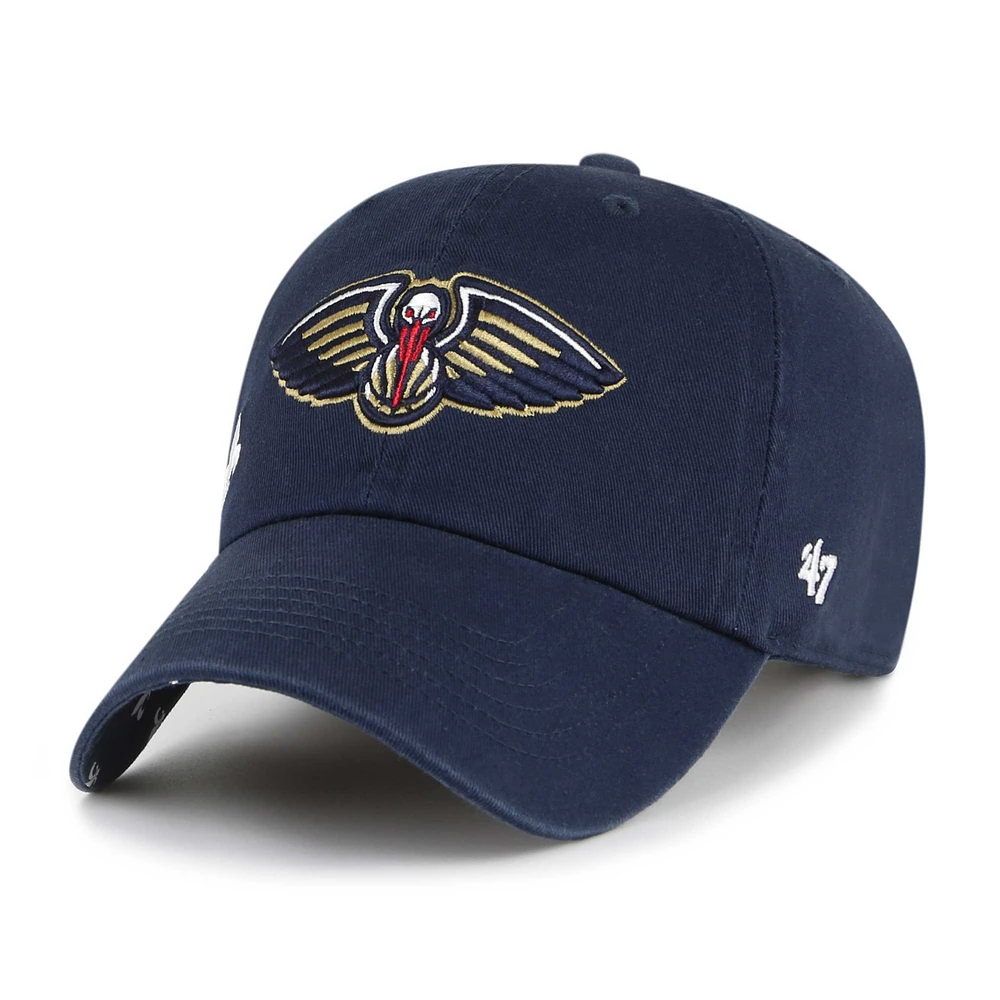 Women's '47  Navy New Orleans Pelicans Confetti Undervisor Clean Up Adjustable Hat