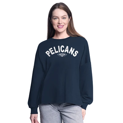Sweat-shirt de sport G-III 4Her by Carl Banks bleu marine pour femme des New Orleans Pelicans
