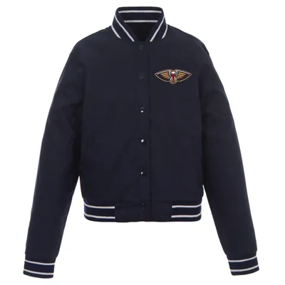 New Orleans Pelicans JH Design Women's Poly-Twill Full-Snap Jacket - Navy