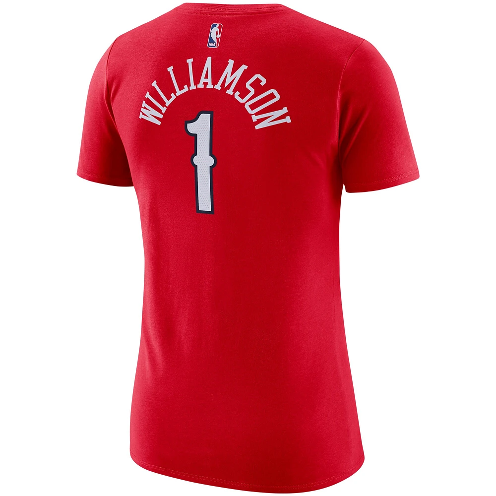 T-shirt avec nom et numéro Jordan Brand Zion Williamson pour femme, rouge New Orleans Pelicans Statement Edition