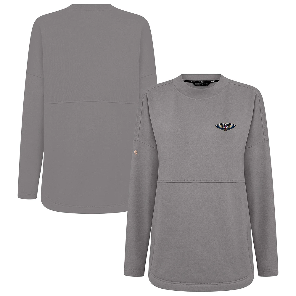 Women's Levelwear Gray New Orleans Pelicans Beaudry Pullover Sweatshirt