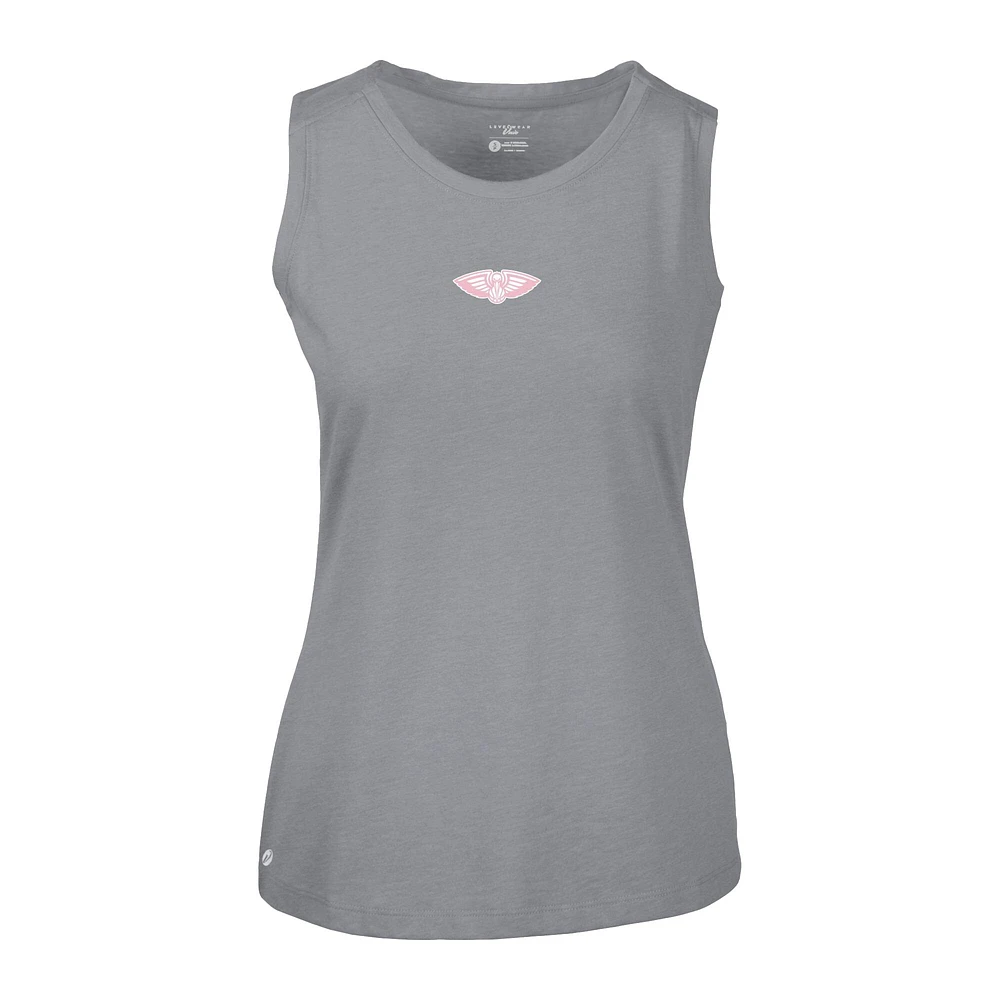 Women's Levelwear  Gray New Orleans Pelicans Mother's Day Macy Core Logo Tank Top