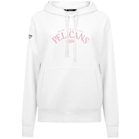 Sweat à capuche blanc Levelwear pour femme, motif New Orleans Pelicans, Fête des Mères, coupe cintrée