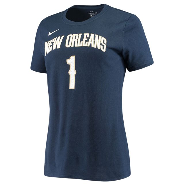 T-shirt Performance Zion Williamson New Orleans Pelicans Nike pour femme avec nom et numéro, bleu marine