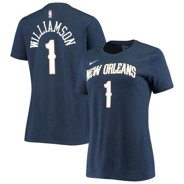 T-shirt Performance Zion Williamson New Orleans Pelicans Nike pour femme avec nom et numéro, bleu marine