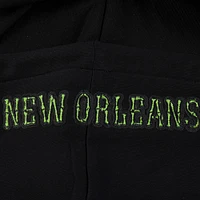 Women's Pro Standard Black New Orleans Pelicans 2024/25 City Edition Chenille Applique Cropped Pullover Hoodie