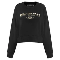 Women's Pro Standard  Black New Orleans Pelicans Glam Cropped Pullover Sweatshirt