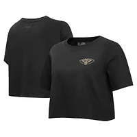 T-shirt noir Pro Standard pour femmes des Pélicans de la Nouvelle-Orléans Holiday Glam Boxy