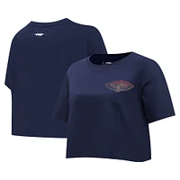 T-shirt court et boxy Jewels Pro Standard bleu marine pour femme des New Orleans Pelicans