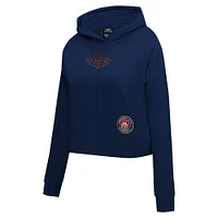 Women's Pro Standard Navy New Orleans Pelicans Jewels Cropped Pullover Hoodie