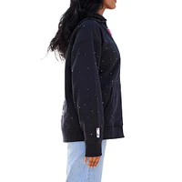 Women's Terez Black New Orleans Pelicans Oversized Allover Gemstone Full-Zip Hoodie