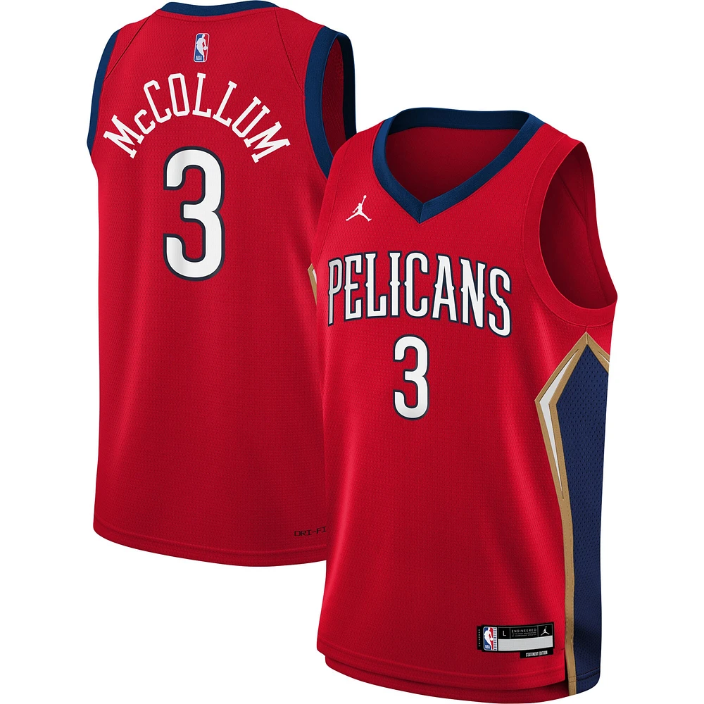 Youth Jordan Brand C.J. McCollum Red New Orleans Pelicans Swingman Jersey - Statement Edition