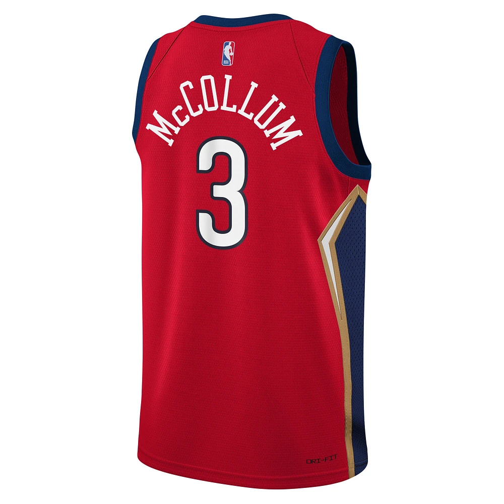 Maillot Swingman New Orleans Pelicans Jordan Brand C.J. McCollum rouge pour jeune - Statement Edition