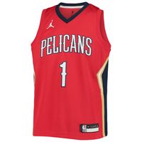 Youth Jordan Brand Zion Williamson Red New Orleans Pelicans 2020/21 Swingman Player Jersey - Statement Edition