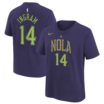 Youth Nike Brandon Ingram Purple New Orleans Pelicans 2024/25 City Edition Name & Number T-Shirt