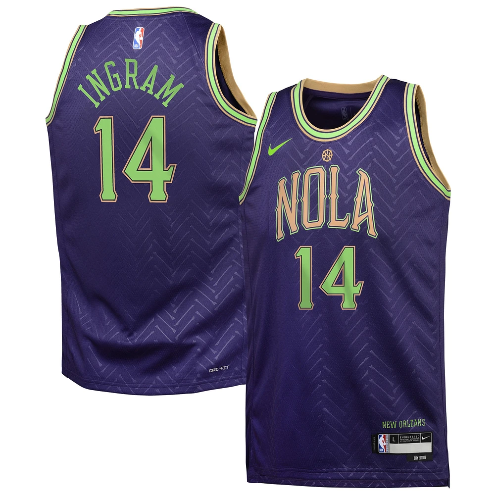 Maillot de joueur Nike Swingman violet Brandon Ingram des New Orleans Pelicans 2024/25 pour jeune - Édition City