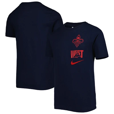 T-shirt essentiel Nike New Orleans Pelicans Vs Block bleu marine pour jeune