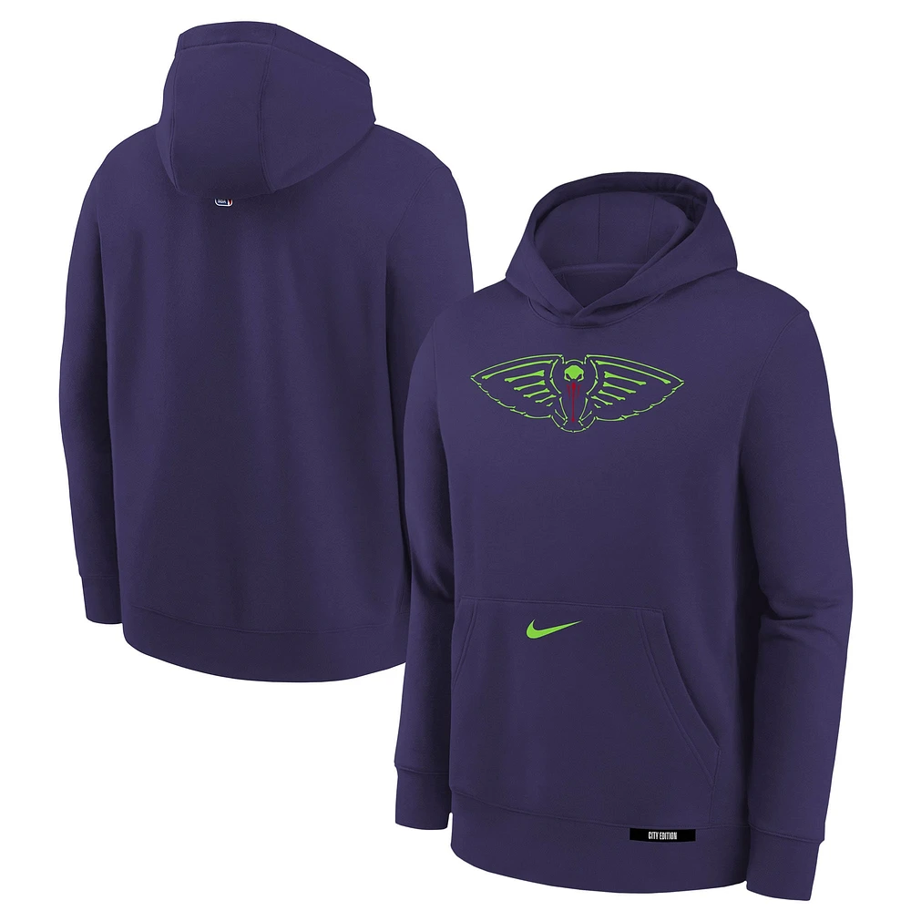 Youth Nike  Purple New Orleans Pelicans 2024/25 City Edition Club Fleece Pullover Hoodie