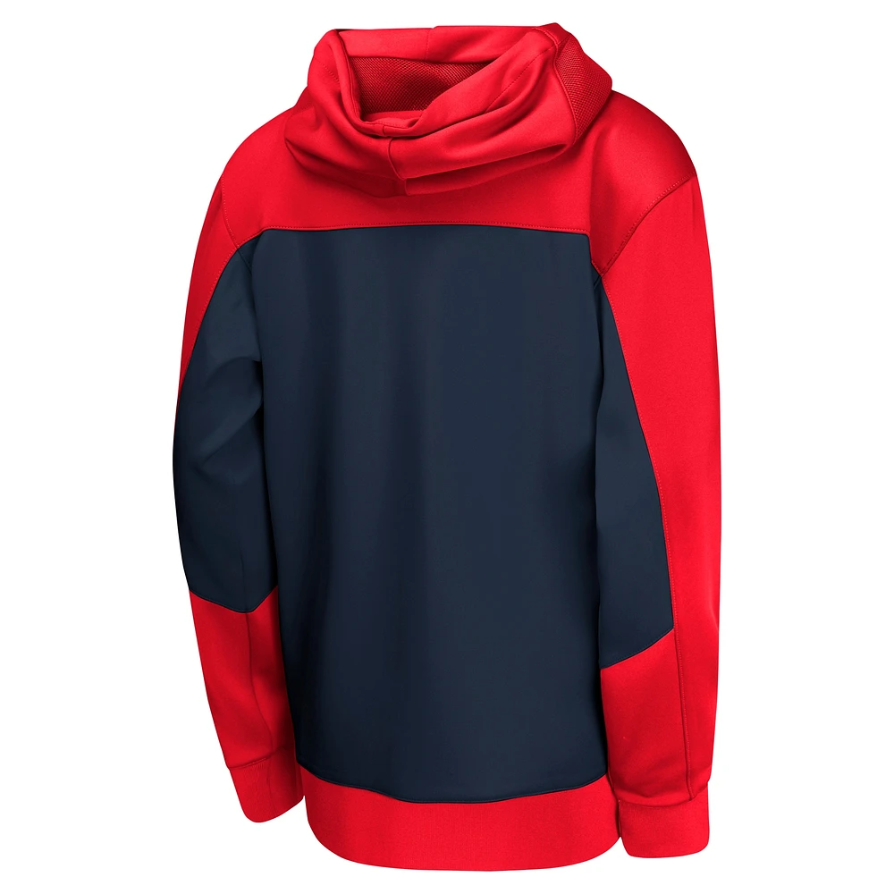 Youth Nike Red/Navy New Orleans Pelicans Authentic On-Court Showtime Performance Full-Zip Hoodie