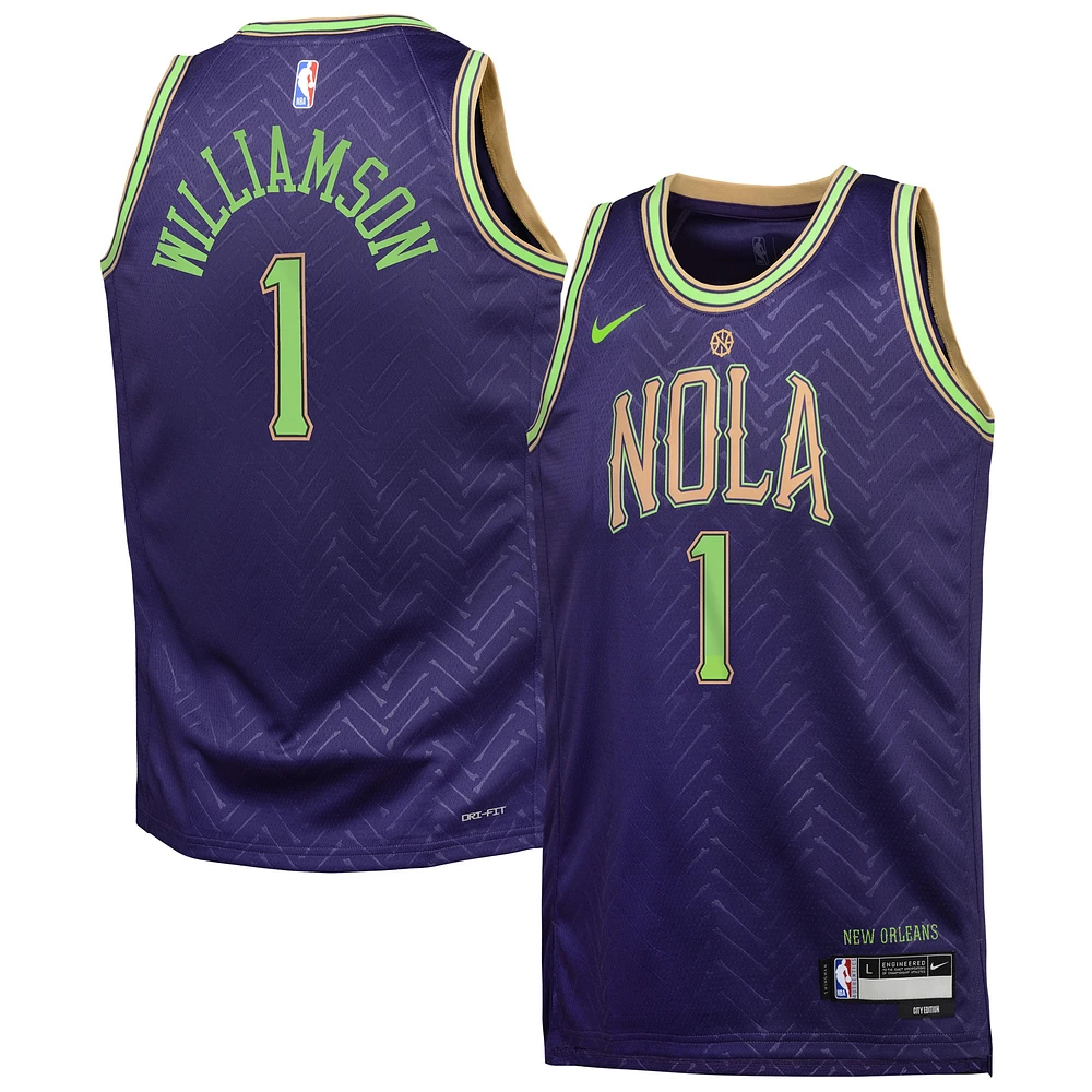 Maillot de joueur Nike Zion Williamson violet New Orleans Pelicans 2024/25 Swingman pour jeune - Édition City