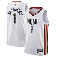 Maillot Nike Zion Williamson Swingman des New Orleans Pelicans blanc pour jeune - Édition City