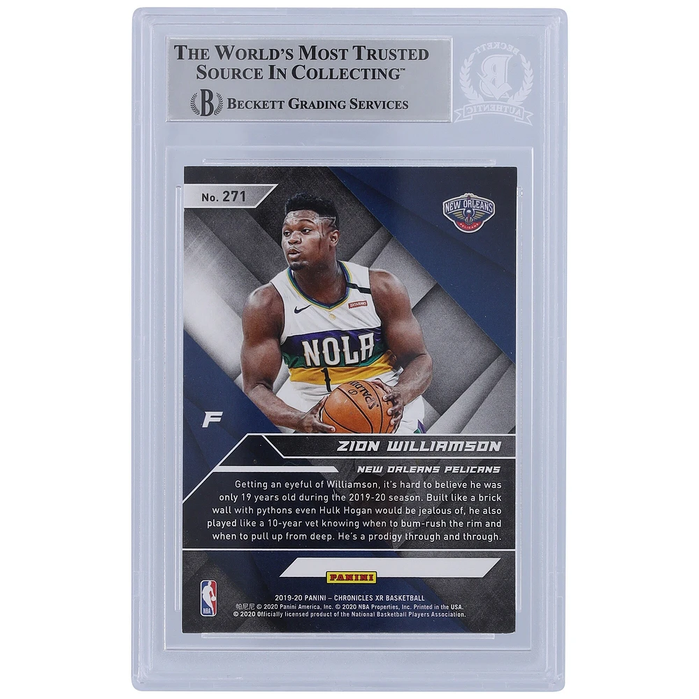 Zion Williamson New Orleans Pelicans Autographed 2019-20 Panini Chronicles XR Bronze #271 Beckett Fanatics Witnessed Authenticated Rookie Card