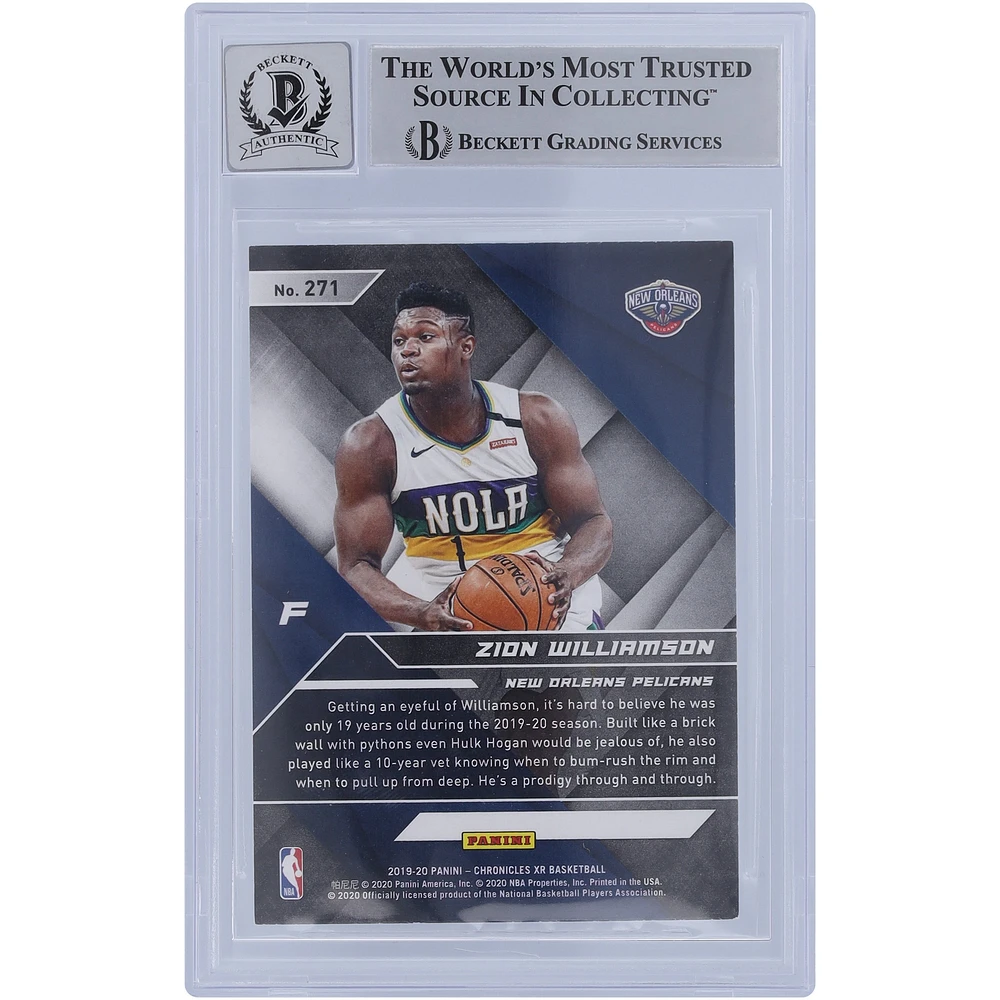 Zion Williamson New Orleans Pelicans Autographed 2019-20 Panini Chronicles XR Bronze Variation #271 Beckett Fanatics Witnessed Authenticated 10 Rookie Card