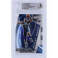 Zion Williamson New Orleans Pelicans Autographed 2019-20 Panini Prizm Instant Impact #2 Beckett Fanatics Witnessed Authenticated Rookie Card