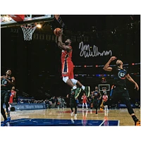 Zion Williamson New Orleans Pelicans Autographed 8" x 10" Going Up vs. New York Knicks Photograph