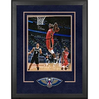 Zion Williamson New Orleans Pelicans Autographed Deluxe Framed 16'' x 20'' Dunk in Red Jersey Photograph