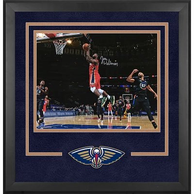 Zion Williamson New Orleans Pelicans Autographed Deluxe Framed 16'' x 20'' Going Up vs. New York Knicks Photograph