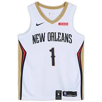 Zion Williamson New Orleans Pelicans Autographed White Nike Swingman Jersey with "2019 #1 Draft Pick" Inscription