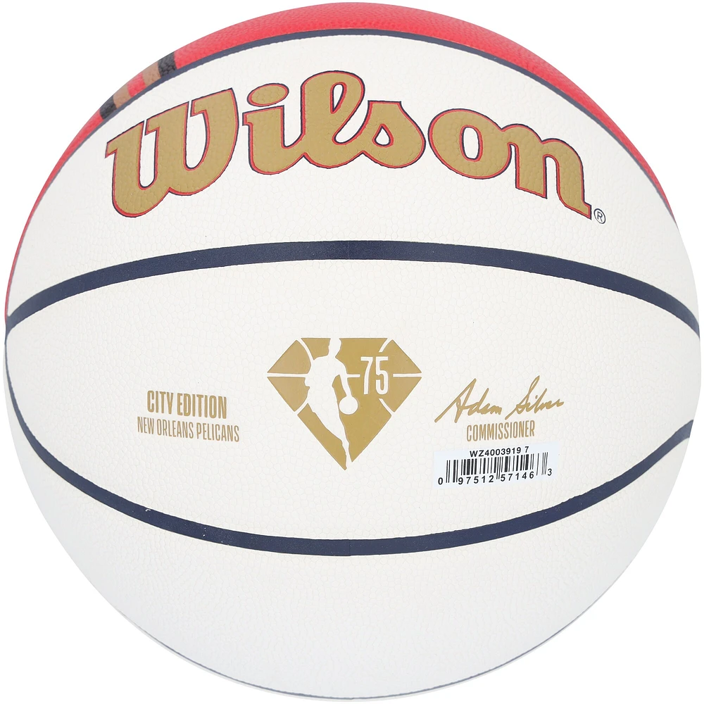 Zion Williamson New Orleans Pelicans Autographed Wilson City Edition Collectors Basketball