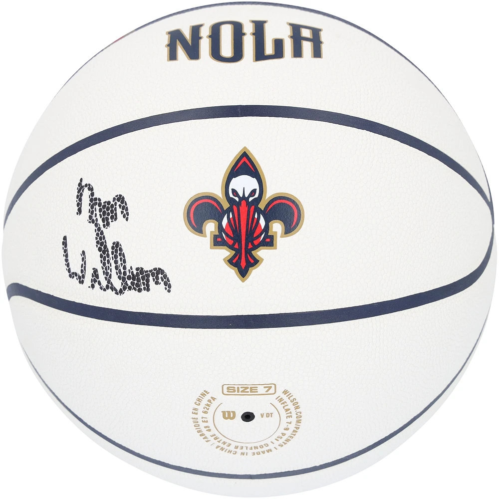 Zion Williamson New Orleans Pelicans Autographed Wilson City Edition Collectors Basketball
