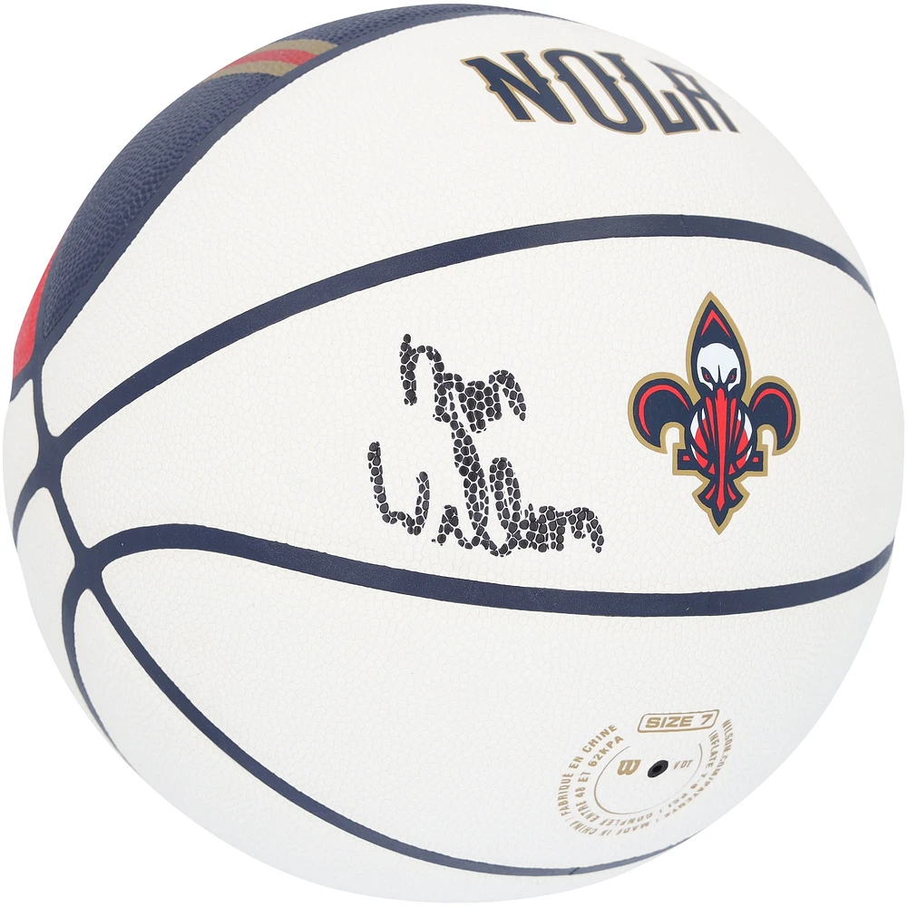 Zion Williamson New Orleans Pelicans Autographed Wilson City Edition Collectors Basketball