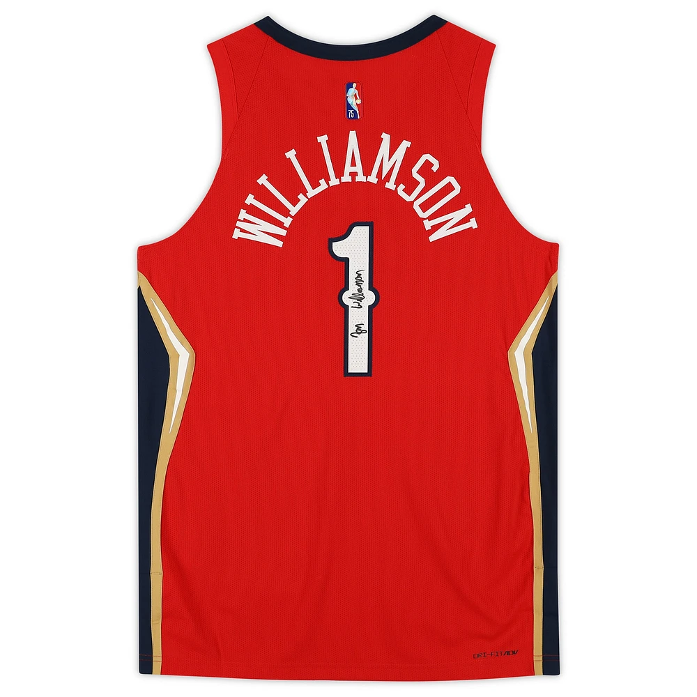 Zion Williamson Red New Orleans Pelicans Autographed Jordan Brand Authentic Jersey