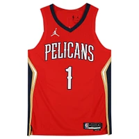 Zion Williamson Red New Orleans Pelicans Autographed Jordan Brand Authentic Jersey