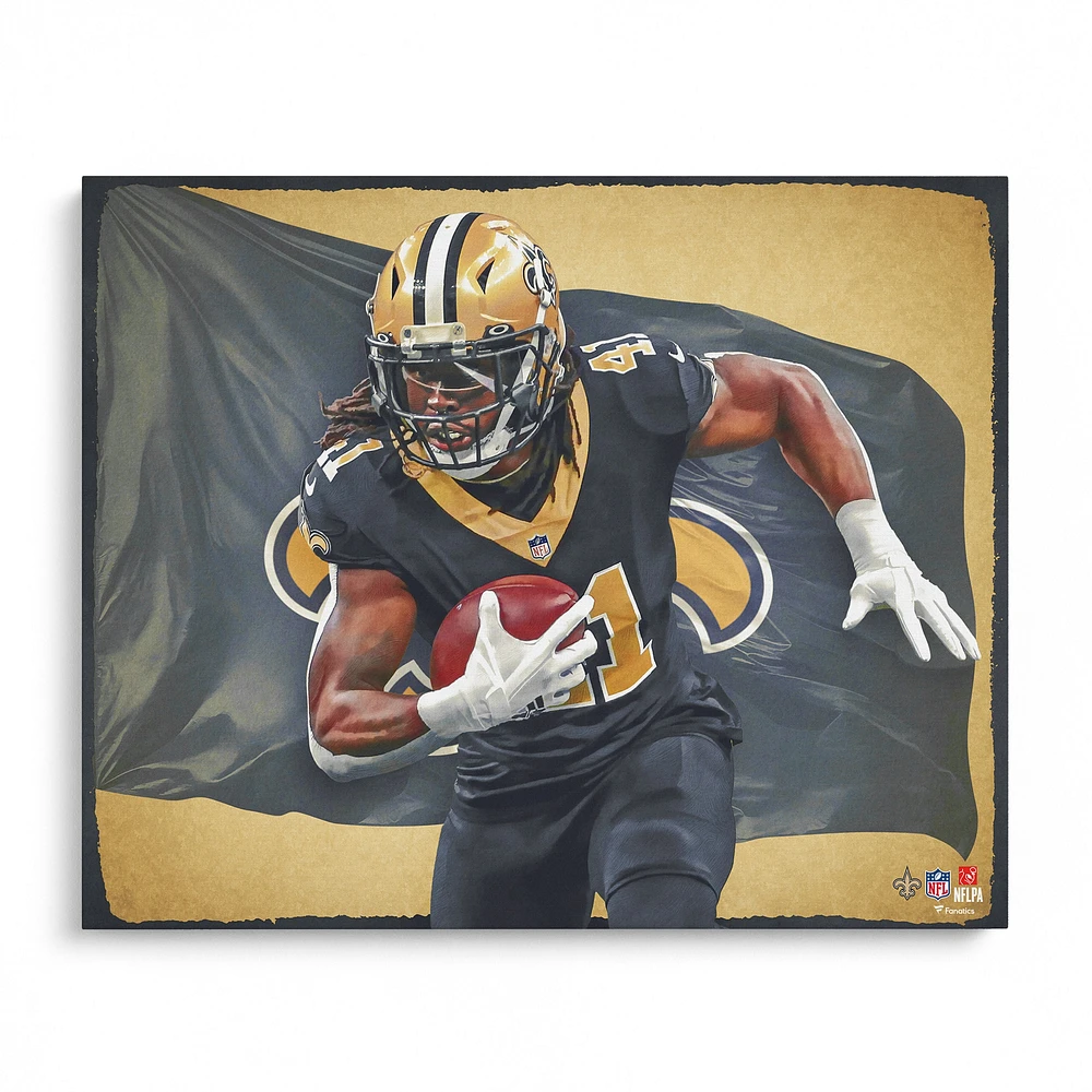 Tirage photo non signé Alvin Kamara New Orleans Saints 16" x 20" - Conçu par l'artiste Brian Konnick