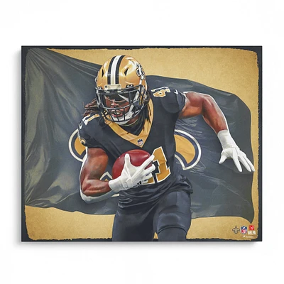 Tirage photo non signé Alvin Kamara New Orleans Saints 16" x 20" - Conçu par l'artiste Brian Konnick