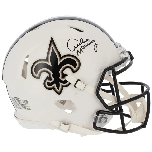 Archie Manning Autographed New Orleans Saints Logo Football-Fanatics *Black