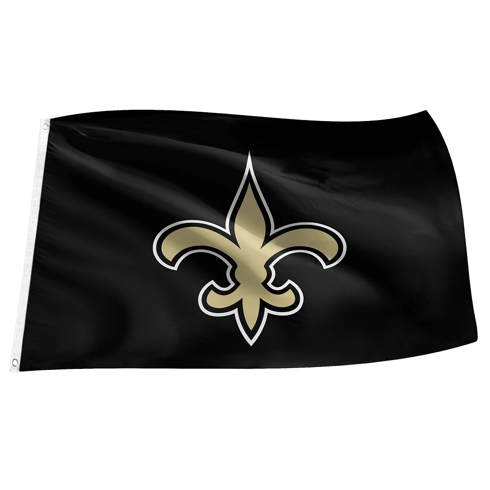 Drapeau noir des Saints de la Nouvelle-Orléans 3 pi x 5 pi