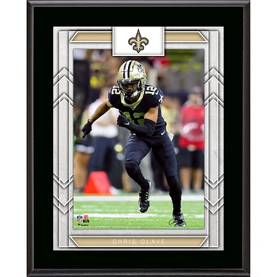 Plaque de joueur sublimée encadrée de 10,5" x 13" des New Orleans Saints de Chris Olave