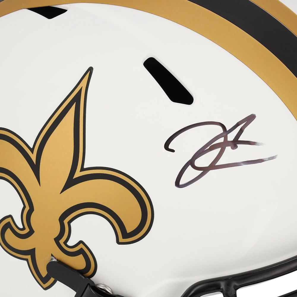 Casque réplique autographié Riddell Lunar Eclipse Speed ​​de Derek Carr par les New Orleans Saints
