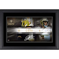 Collage de plaques signalétiques de joueurs encadrées Derek Carr New Orleans Saints 10" x 18"